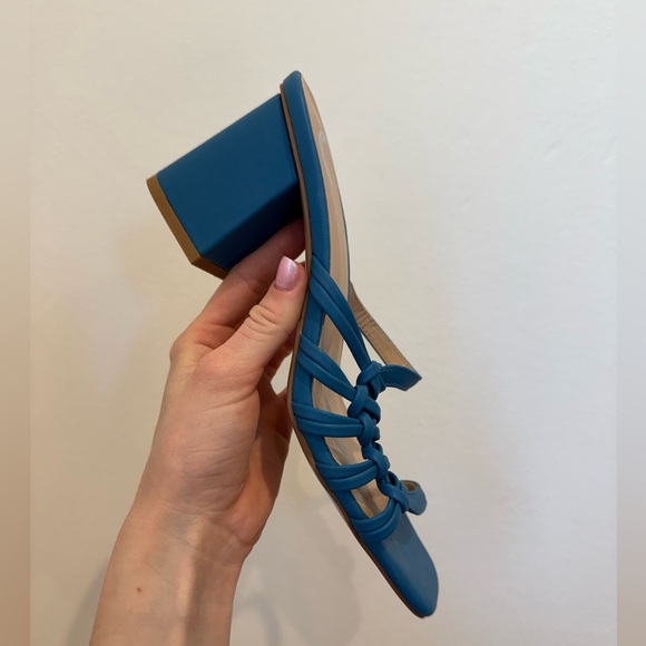 Journee Collection Women Blue Emory Open Square Toe Block Heel Sandals Size 8 - Picture 9 of 14